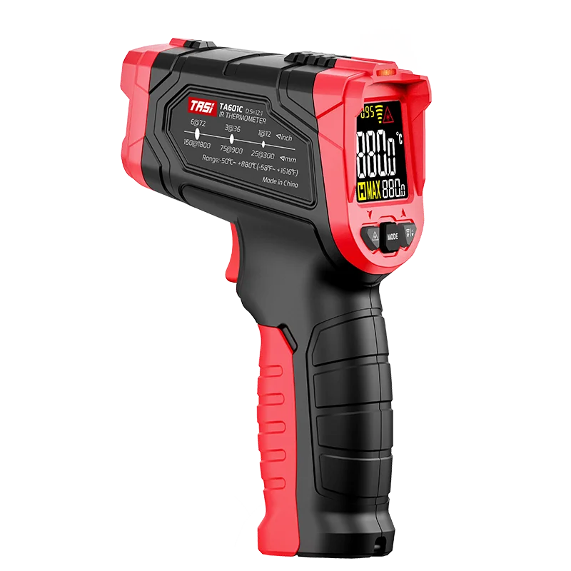 TASI TA601A/B/C Digital Pyrometer Laser Infrared Thermometer Non-contact Temperature Meter Gun VA Color LCD Light Alarm