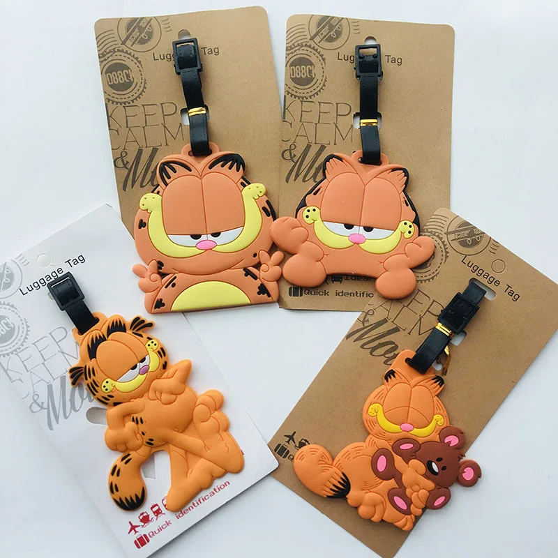 

Garfield Silicone Luggage Tag Identification Classification Card Anti Loss Nameplate Couple Creative Pendant Decoration Gift