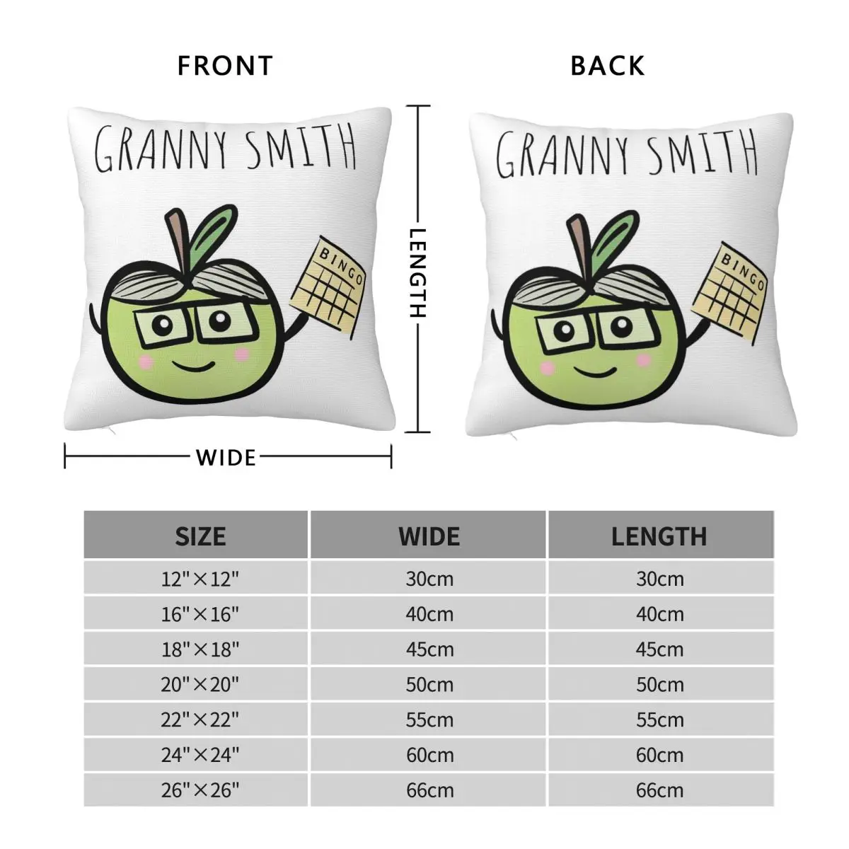 Granny Smith Bingo Square Pillowcase Polyester Linen Velvet Pattern Zip Decor Home Cushion Cover 45x45