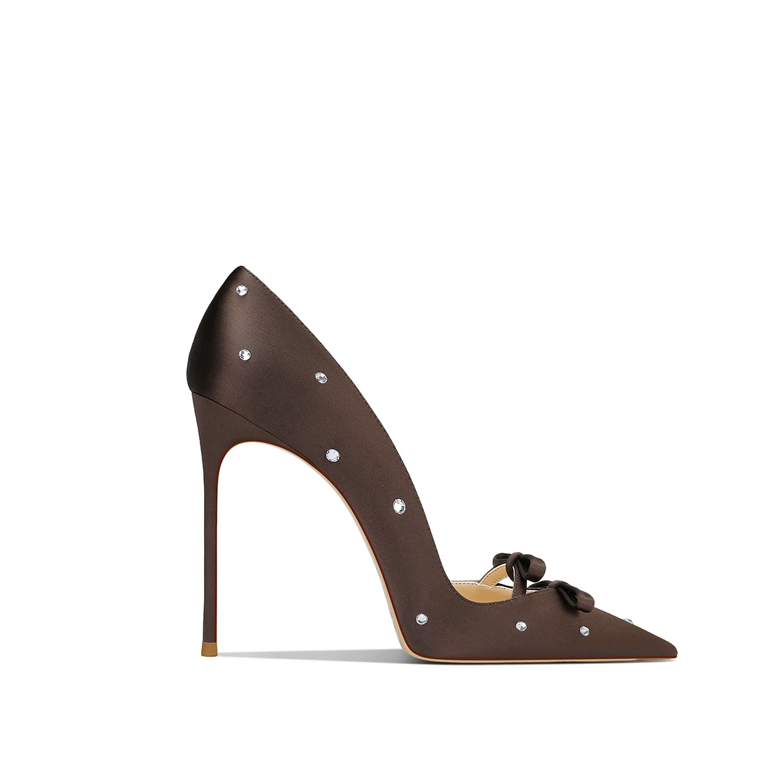 

French Style Sexy Pumps with Polka Dot Rhinestones Bride Quality Silk Wedding Shoes Sexy High Heeled Pumps Slip On