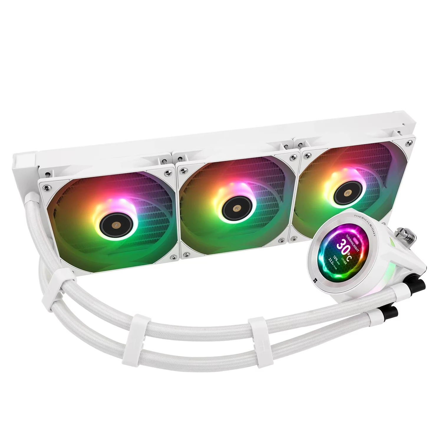 For CV360 Black ARGB Integrated Water-Cooled Radiator Copper Plastic Horizon Core Heatsink Computer Case