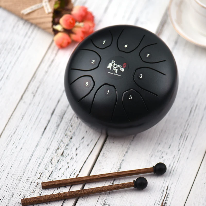 Tambor de lengua de acero con llave C de 5,5 pulgadas, Mini instrumento de percusión de tambor manual de acero de 8 tonos con mazos de tambor, bolsa de transporte, nuevo