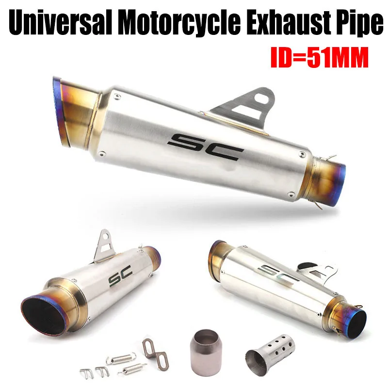 دراجة نارية العادم الأنابيب 51 مللي متر SC الخمار الهروب ل GP-مشروع NINJIA250400 FZ1N Z400900 ZX6R R1 R3 R25 MT0709 GSX2506001000 الخ