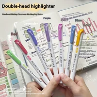 5 Colors Double Headed Highlighter Pen Set Fluorescent Drawing Markers Highlighters Pens Art Japanese Cute Pastel Stationery 2