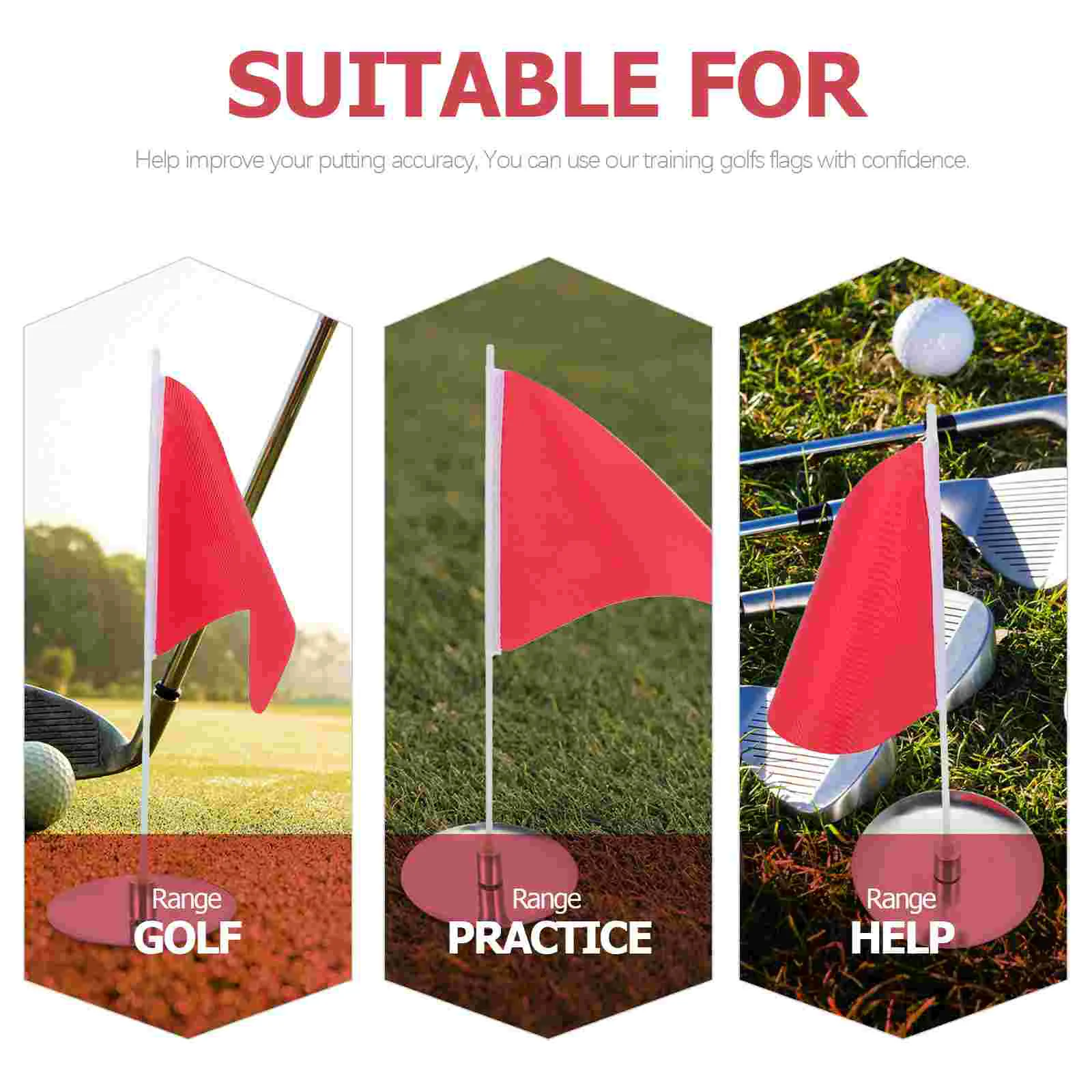 Golf Flagpole Golfing Goal Tolerance Court Flags Tray Accessory Golfs Training Oxford Cloth Targeting Putting Green