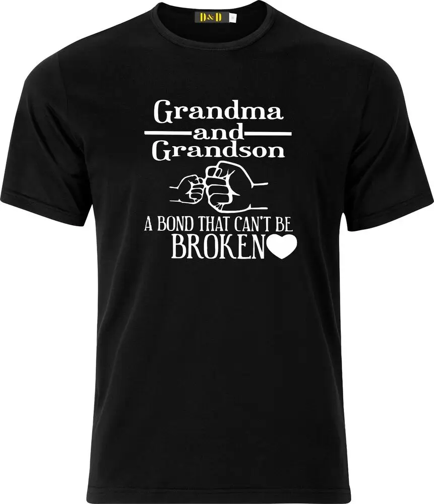 Grandma & Grandson a  that cant be broken xmas present gift cotton t shirt  High Quality 100%Cotton Short Sleeve