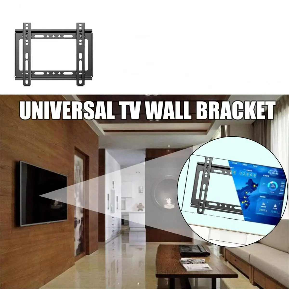 DT85 HOT Universal TV Bracket Low Profile TV Wall Mount Fixed for Most 14