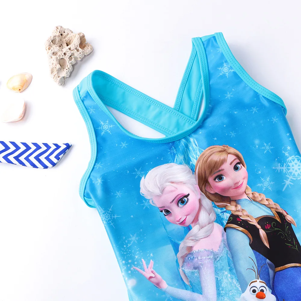 Baby Girl Swimsuit One Piece Children Swimwear Princess Frozen Anna Elsa Kid Skirt Lovely Bikini Bathing Suit Cartoon Beach Wear