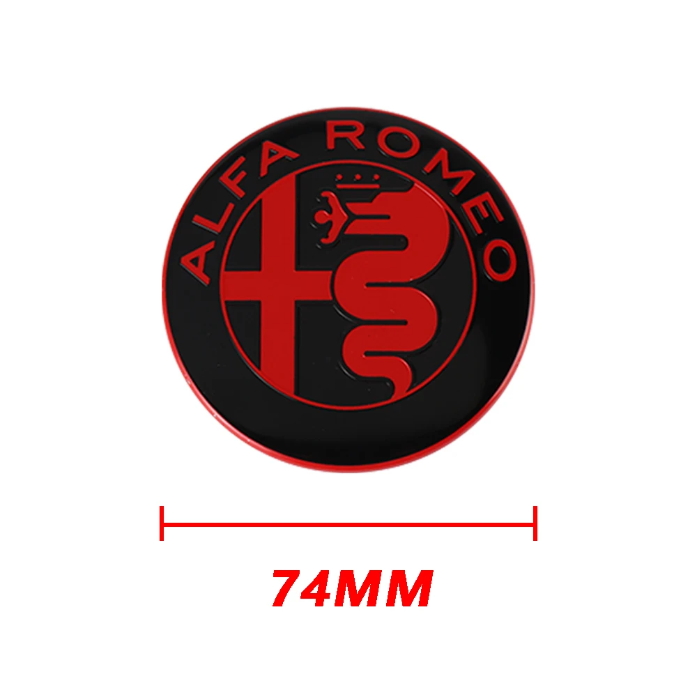 75mm Alfa Romeo Steering Wheel Badge Car Hood Front Emblem For Giulia Stelvio Giulietta 156 159 147 Mito Tonale Brera Disco Vola