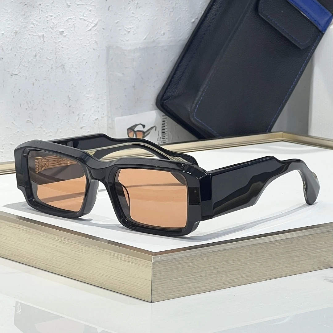 

Солнцезащитные очки ROSSI, квадратные, увеличенного размера, с толстой ацетатной оправой, UV400, винтажный уличный стиль, повседневные очки для мужчин, с футляром