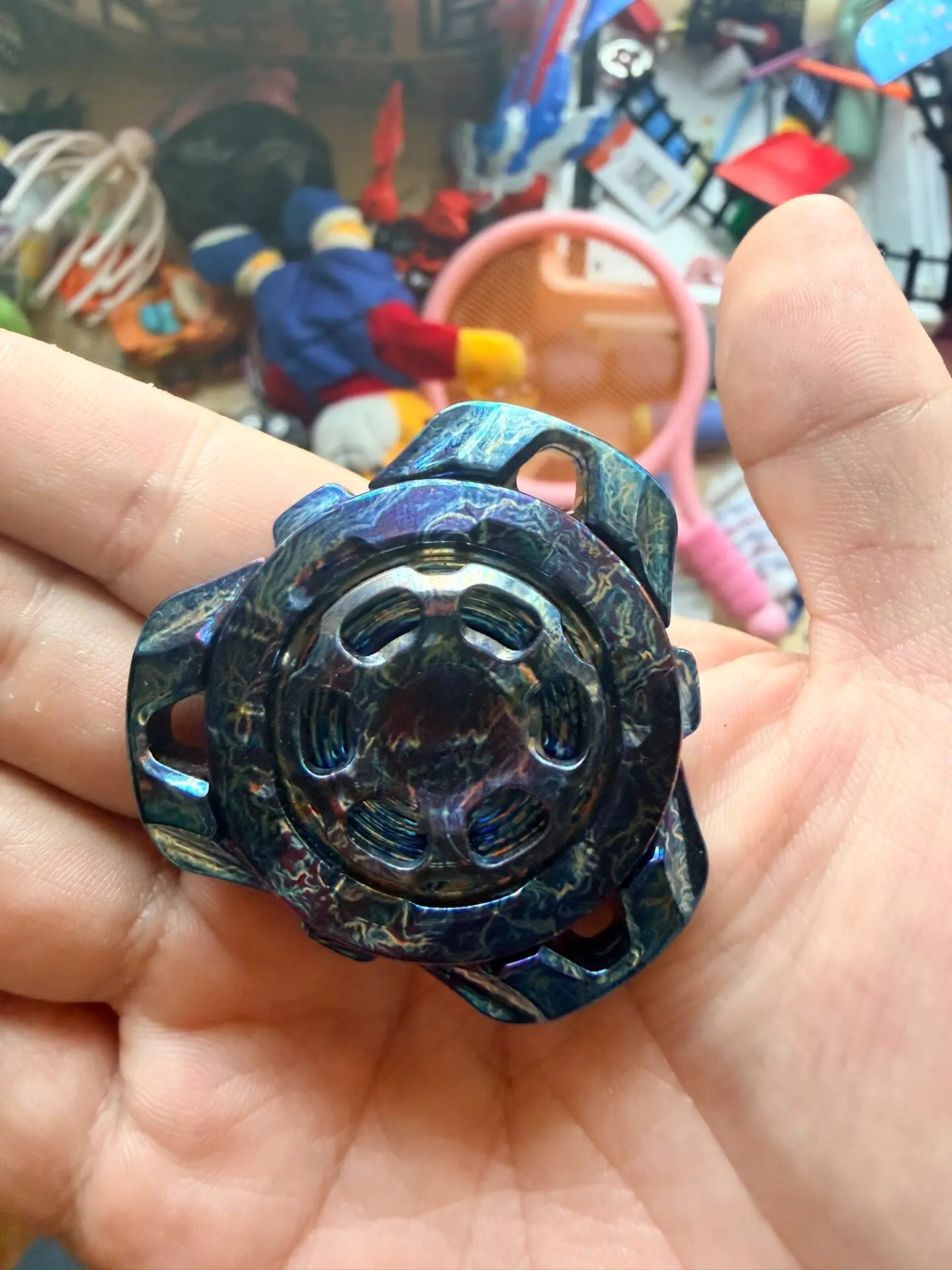 Used EDC Time Mark EDC Starfall Titanium Alloy Armor Opening Gyro, Original Titanium Storm Version, Titanium Alloy Material
