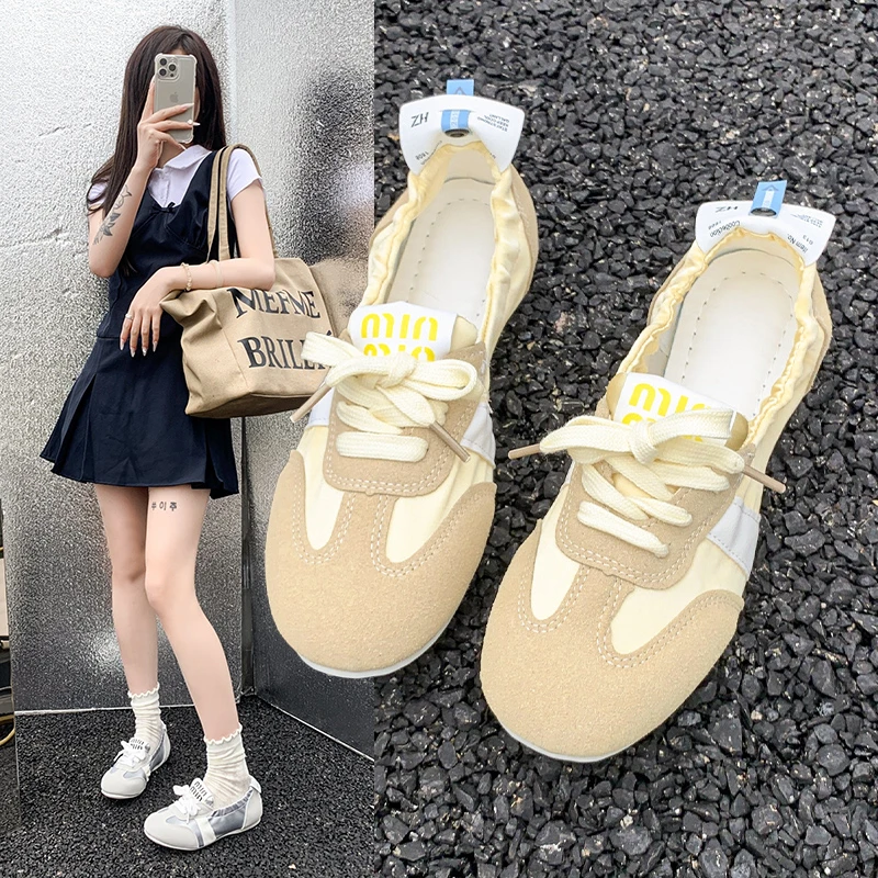 

Fashion hot seller Women's Sneakers Casual Flats Shoes Summer Shallow Shoes 2025 Designer New Women Lace-Up Sport Shoes