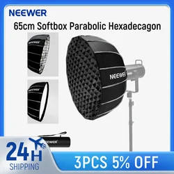 NEEWER 85cm/65cm Softbox Parabolic Hexadecagon, Quick Setup/Fold Like Umbrella with Bowens Mount For Aputure Godox