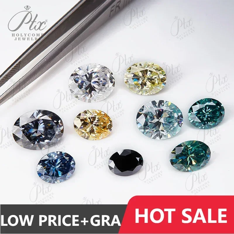 

Colorful Oval Cutting Loose Moissanite Fancy Oval Diamond Wholesale Lab Grown Gemstone for Jewelry Making GRA Certificate Charms