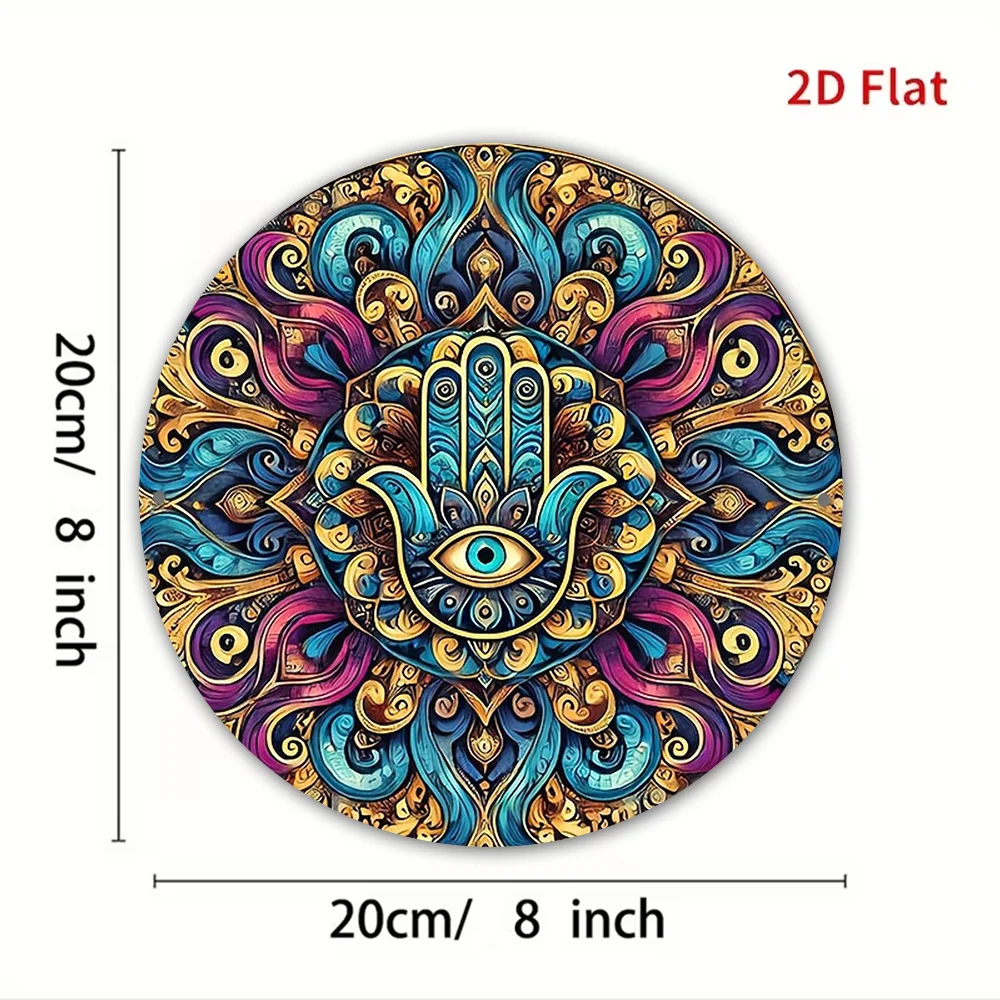 CIFbuy Vintage Aluminum Wall Art Waterproof Mandala Sign For Home Bar Cafe Indoor Outdoor Living Room Room Decor