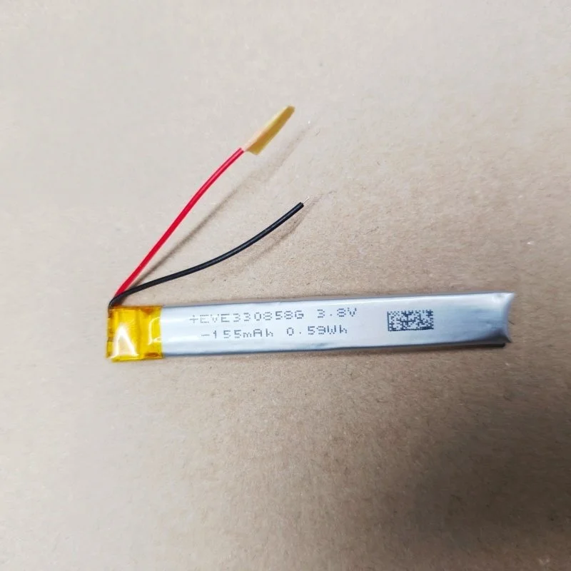 3.7V Long Strip Lithium Battery Detector Light Bar Keyboard 330858 Polymer Lithium Battery 155mAh