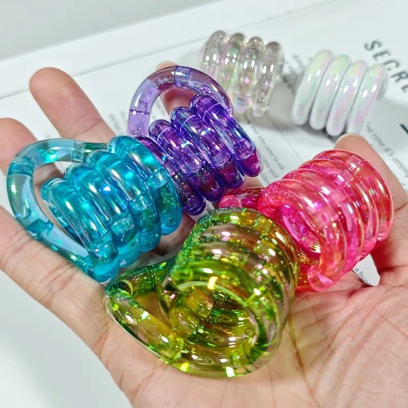 Electroplated Twist and Twist Colorful Milk White Stress Relieving Toy Focus Anxiety Detour Finger Toy Metal Pinch