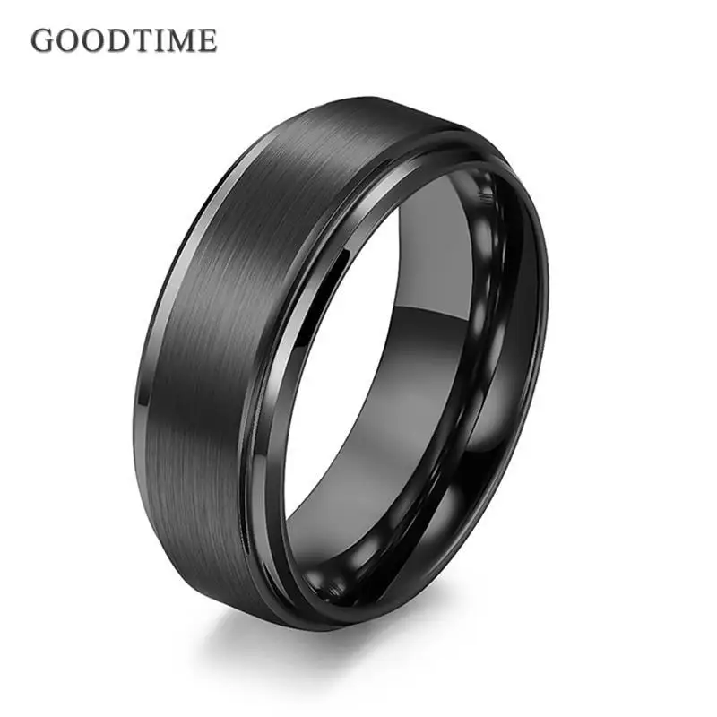 Trendy Black Tungsten Carbide Ring For Man Woman Engagement Brushed Band Jewelry Anniversary Gift For Lover 6/8/10 MM