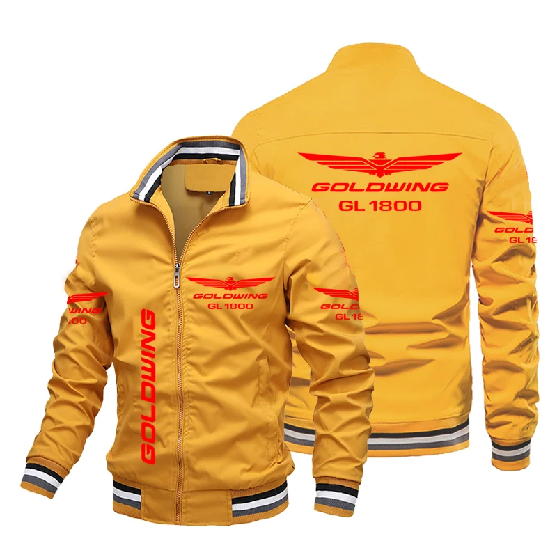 2024 New Men\'s Motorcycle Jacket Gold Wing GL1800 Print Jacket Biker Racer Team Club Jacket Fashion Bomber Jacket Men Clothing