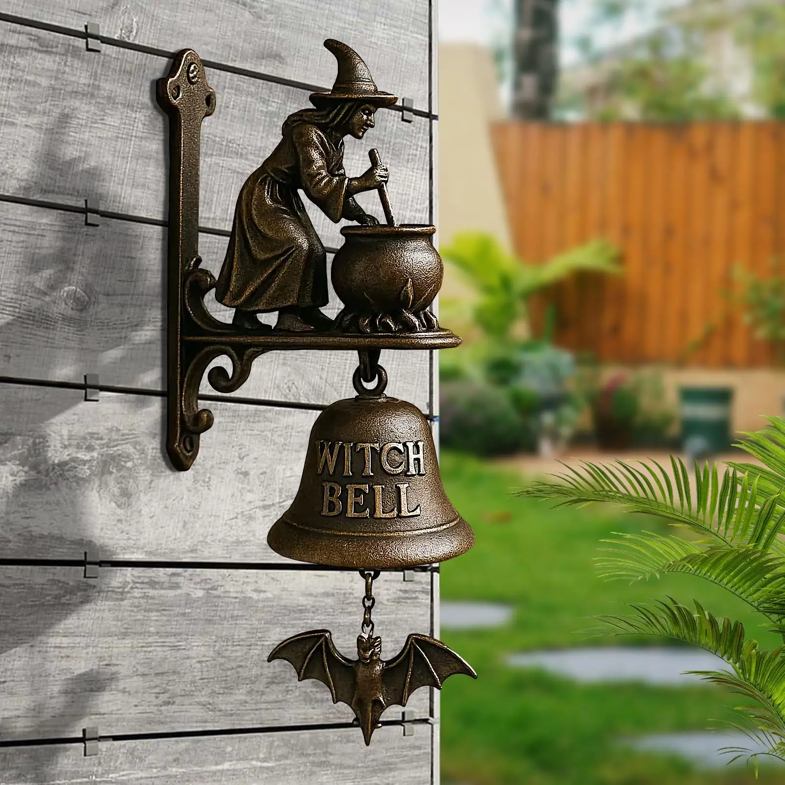 Vintage Outdoor Dinner Bell Farmhouse Welcome Doorbell Decorative Door Chime Witch Dachshund Shape for Shop Porch Home Garden