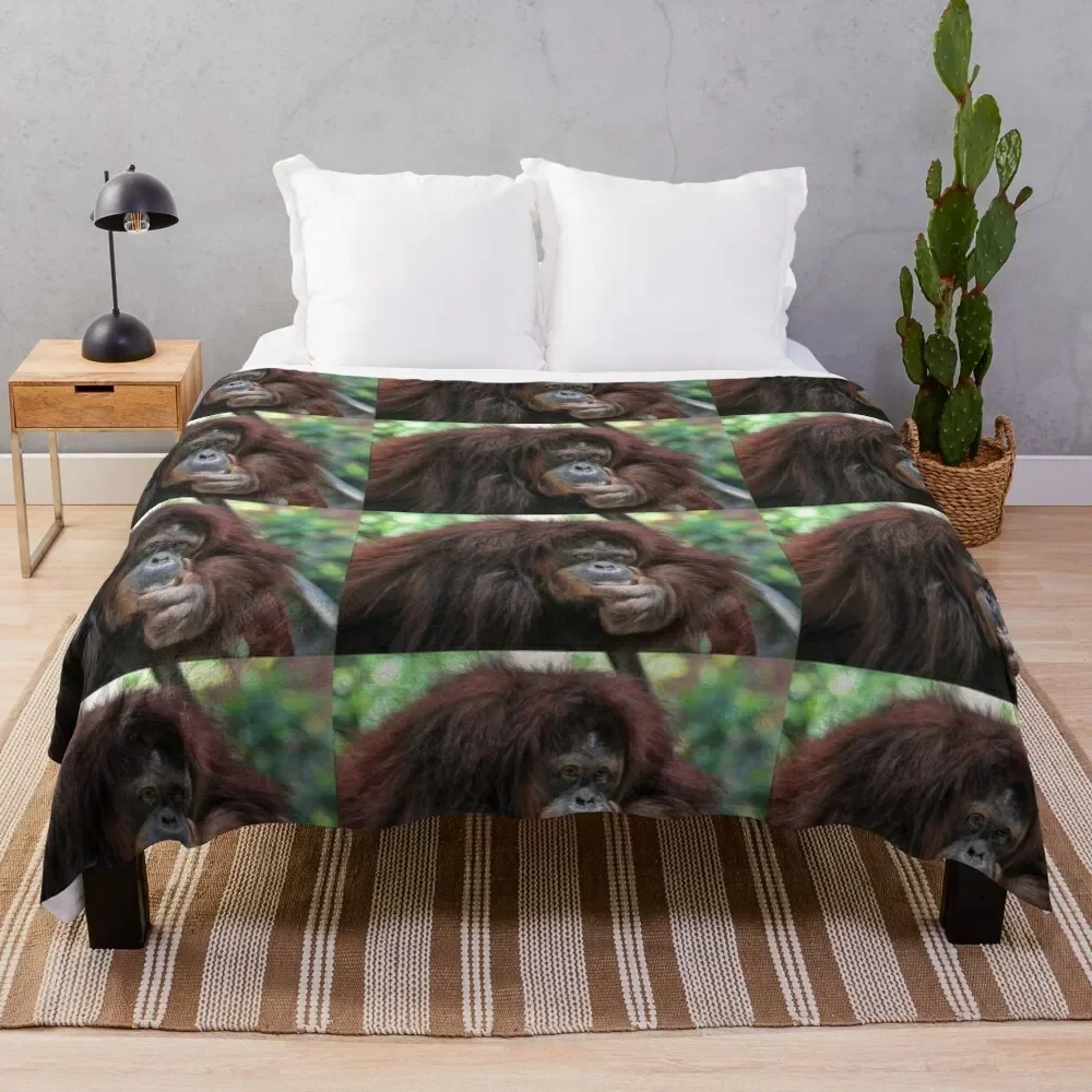 The Orangutan Throw Blanket Winter beds Plaid manga Comforter Blankets