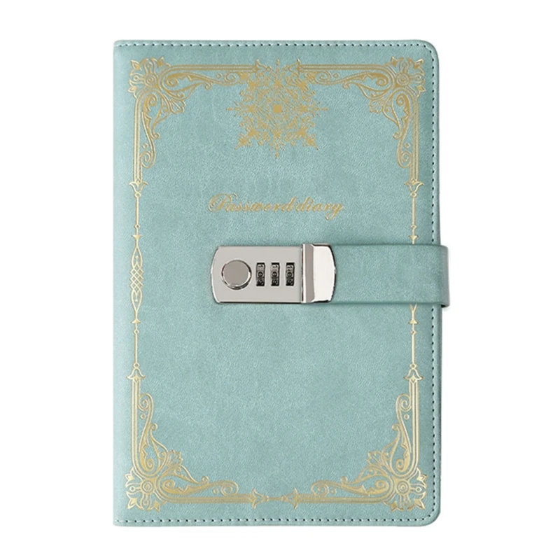 Stylish with Combination Lock PU Leather Cover Notebook for Journaling and Note-Taking LX9A