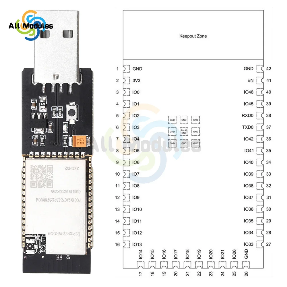 ESP32-S2 Development Board For PS4 9.0 Refresh USB Burning Tool Module 4MB Flash ESP32-S2-WROOM Module