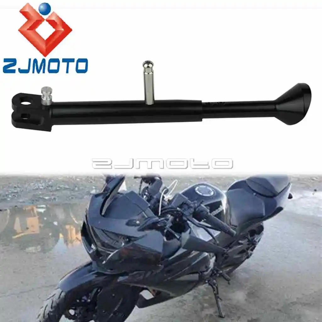 

Billet Aluminum Side Stand Ajustable Kickstand Bracket For KAWASAKI NINJA EX250 Motorcycle Support Parking Stands Holder 2008-12
