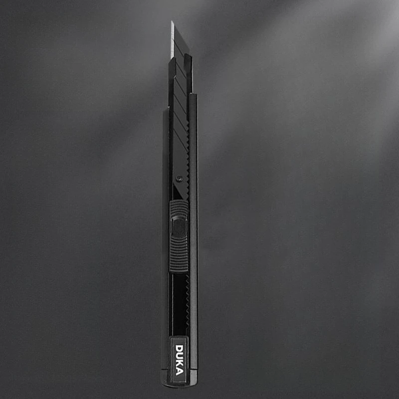 DUKA Utility Knife Box Cutter Retractable Carbon Steel Blades Pocket Knife with Auto-locking Handicraft Tool Multipurpose