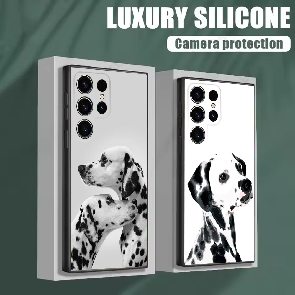 

Cute Dalmatian Dog Phone Case For Samsung S25,S24,S21,S22,S23,S30,Ultra,S20,Plus,Fe,Lite,Note,10 Black Soft Shell