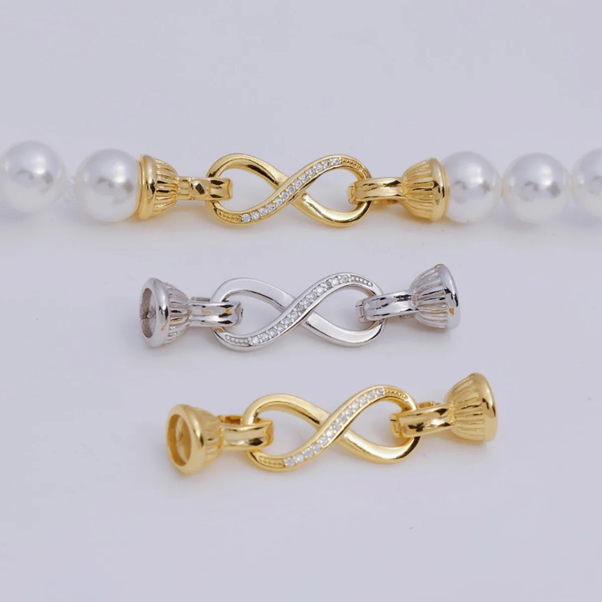 S925 Sterling Silver Figure‑8 Toggle Clasp DIY Pearl Necklace Bracelet Sweater Chain Connecting Jewelry Making Supplies