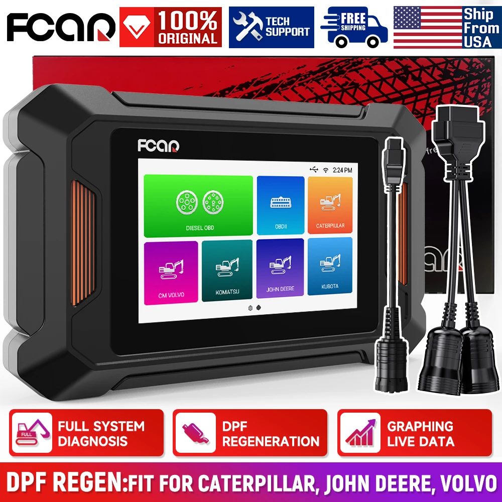 

FCAR F804 Construction Machinery Heavy Duty Truck Diesel OBD Scanner Diagnostic DPF Regen for CAT John Deer