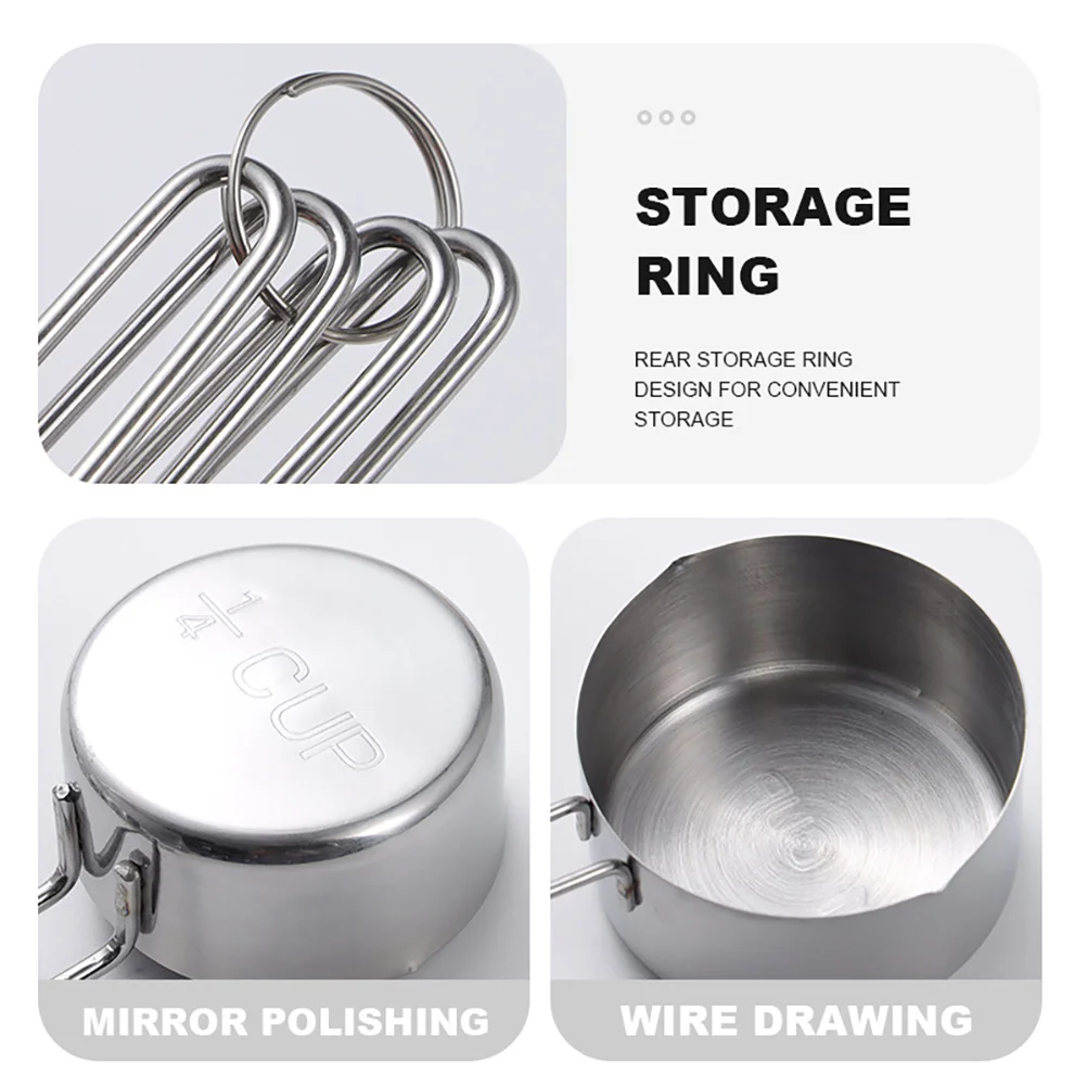 

8pcs Measuring Spoon Set Stainless Steel Ergonomic Handle Rust Proof Mirror Polish Stackable Kitchen Cooking Baking