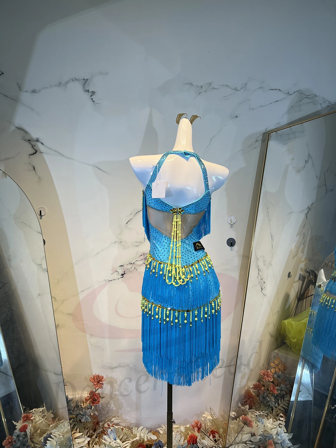 

Latin Dancers, Adults, Children, High-End Customized Bead Pendants, Tassel Floral Costumes, Tango AB Stone Performance Dresses