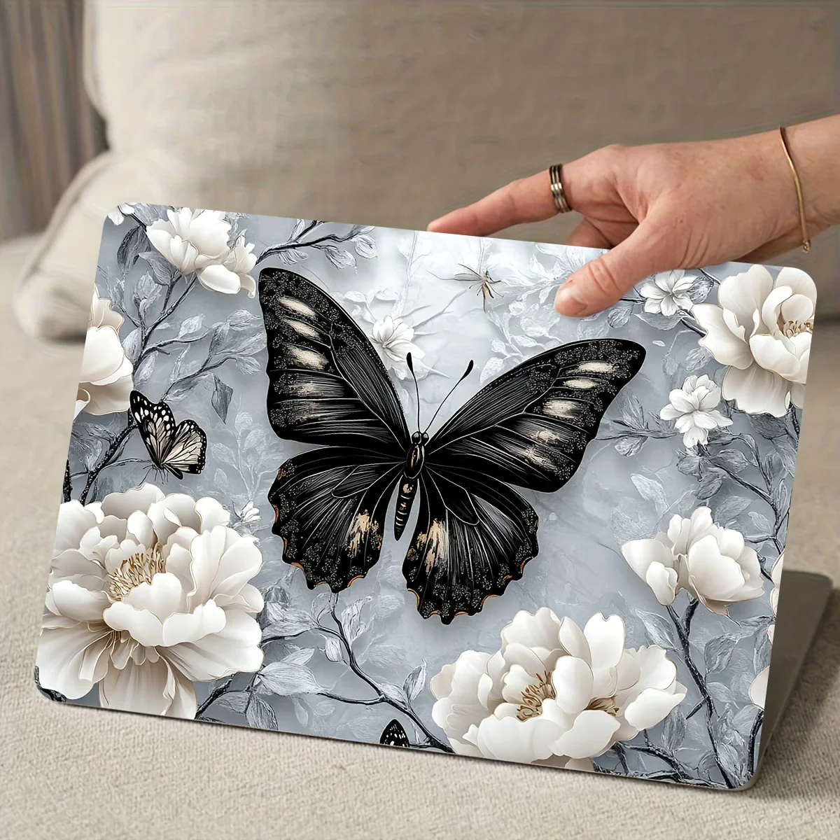 2 Pack Pattern Laptop Art Butterfly Decal Case  Universal Netbook Skin Sticker Non-reusable Laptop Skin Sticker Decal