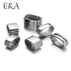 10pcs 316L Stainless Steel Large Hole Spacer Beads for Leather Cord Bracelet DIY Jewelry Making Men Slide Charms Accessories