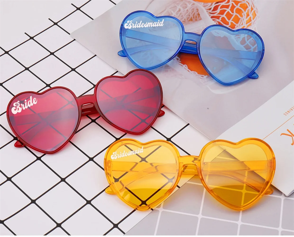 Personalized heart shaped Hen Party,Bridal sunglasses,Bachelorette Party