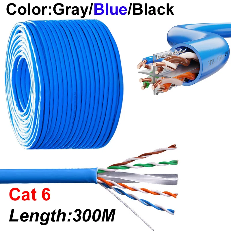 ネットワークイーサネットケーブルCatLAN (長さ: 300m),銅ケーブル,6 sftp rj45,ルーター,ラップトップ,コード,cctv,sf/ut