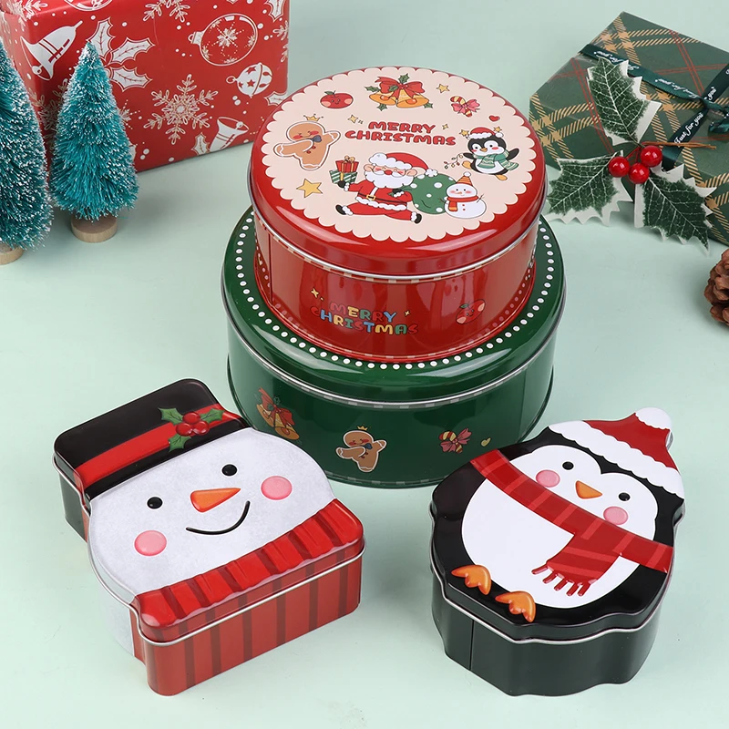 Christmas Tinplate Jars Coffee Tea Spice Candy Gifts Jewelry Storage Case Candle Making Container Empty Box Decorations Box