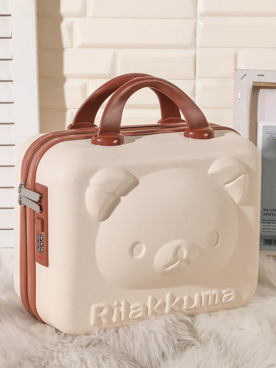 Handheld suitcase cosmetic small box bag 14-inch cartoon cute password box convenient 16-inch mini storage box female