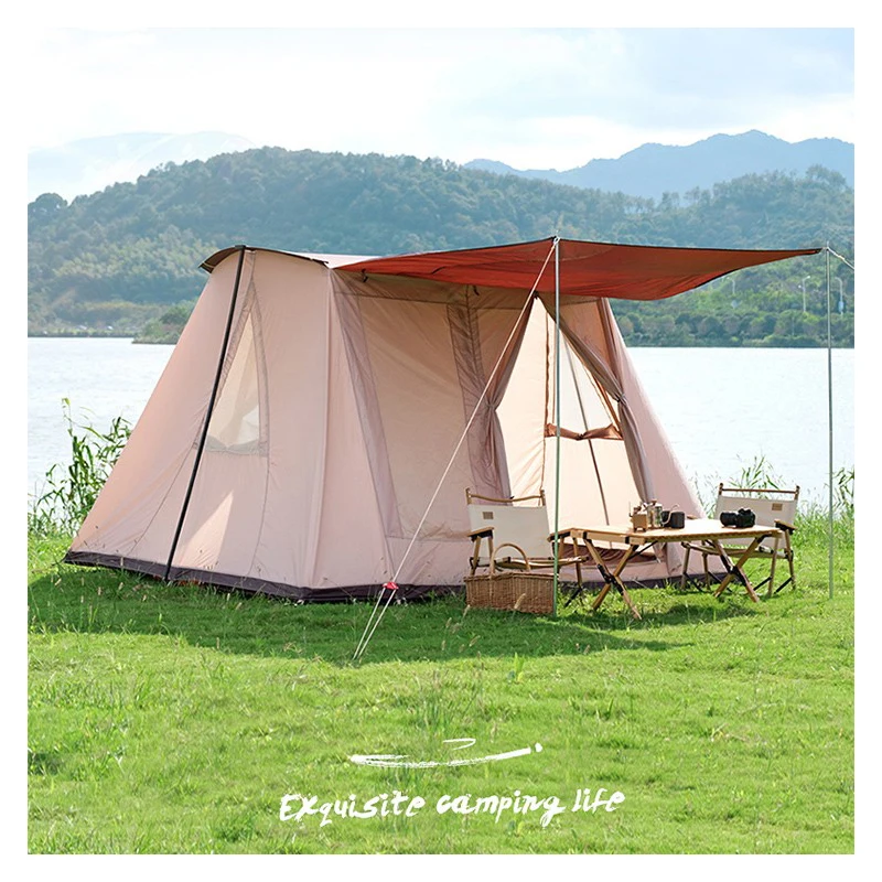 Oxford Cloth Camping Tent, Luxury Family Camping, Folding, Hands Up, Easy to Build, Beautiful, 4 People