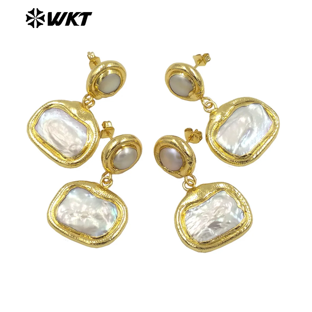 

WT-MPE139 High Quality Elegant Round Shape Earring With 18k Real Gold Plated For Laddy Party Jewelry