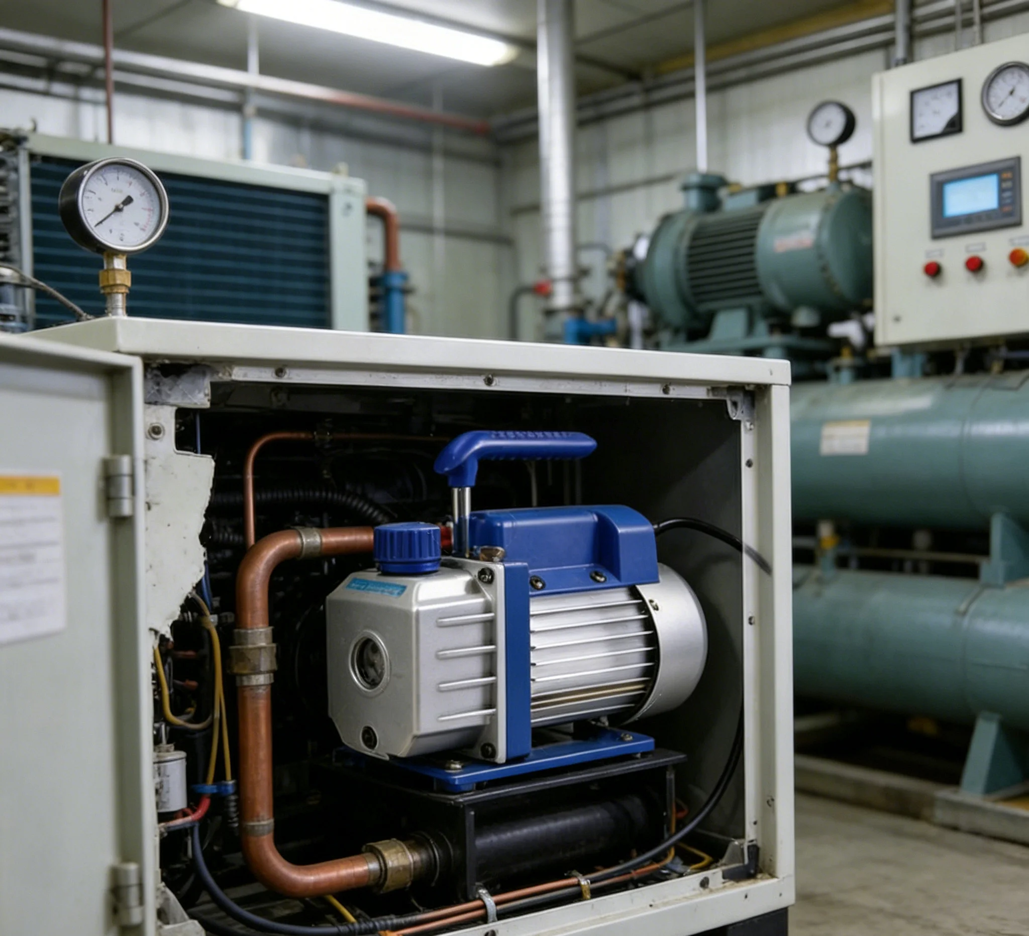 

Industrial Blue 4CFM Vacuum Pump 110V | 1/4" Flare Port | HVAC/R Maintenance Tool