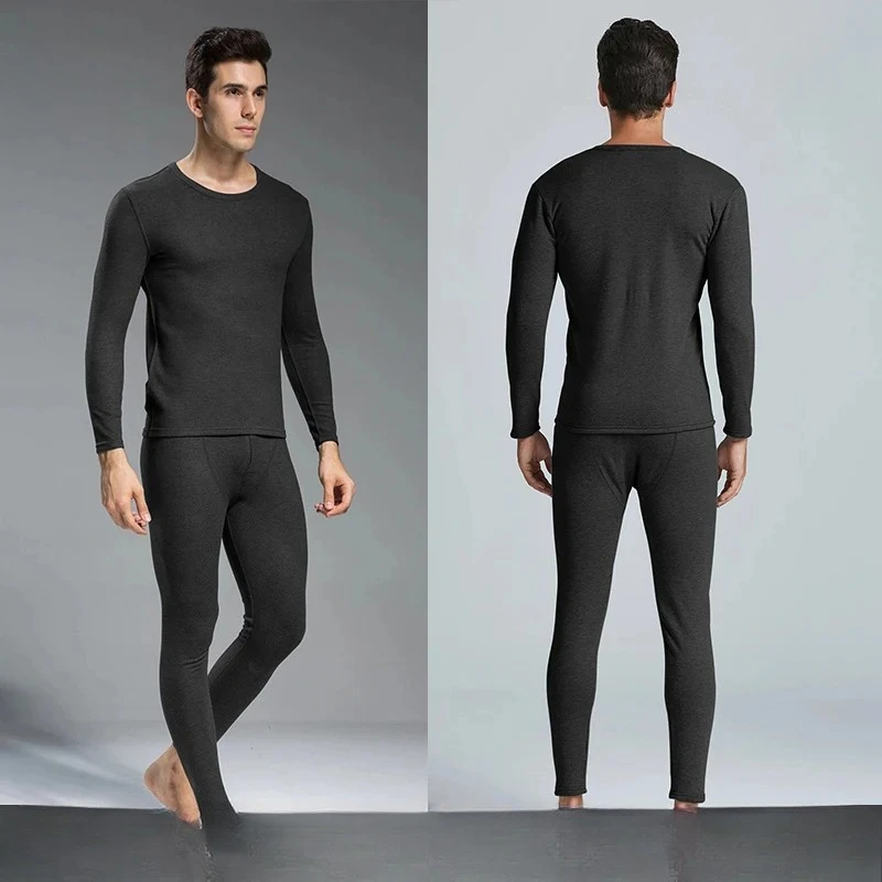 

Зимнее термобелье, мужские кальсоны, сохраняющие тепло, комплект из топа + брюк, плотная одежда, удобные комплекты термобелья