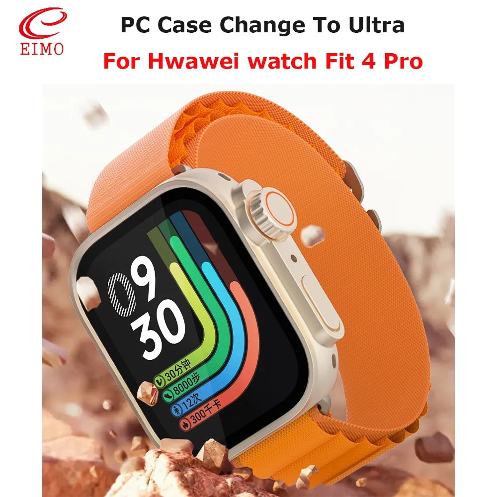 Kaca Tempered + Casing PC untuk Jam Tangan Huawei Fit 4 Pro Pelindung Layar Bingkai Bumper Berubah Menjadi Penutup Ultra untuk Jam Tangan Huawei Fit 4