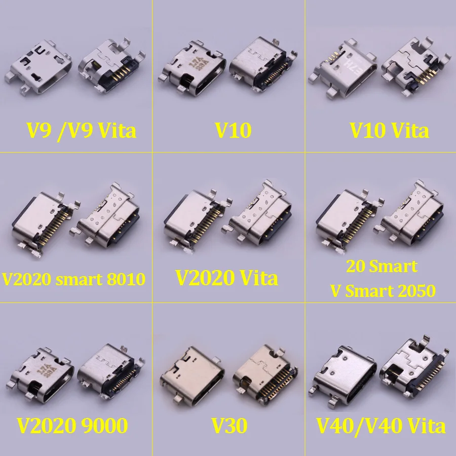 5pcs Type-C Charger For ZTE Blade V9 V10 V2020 V30 V40 Vita V2020 smart 8010 V Smart 2050 V2020 9000USB Charging Connector Port