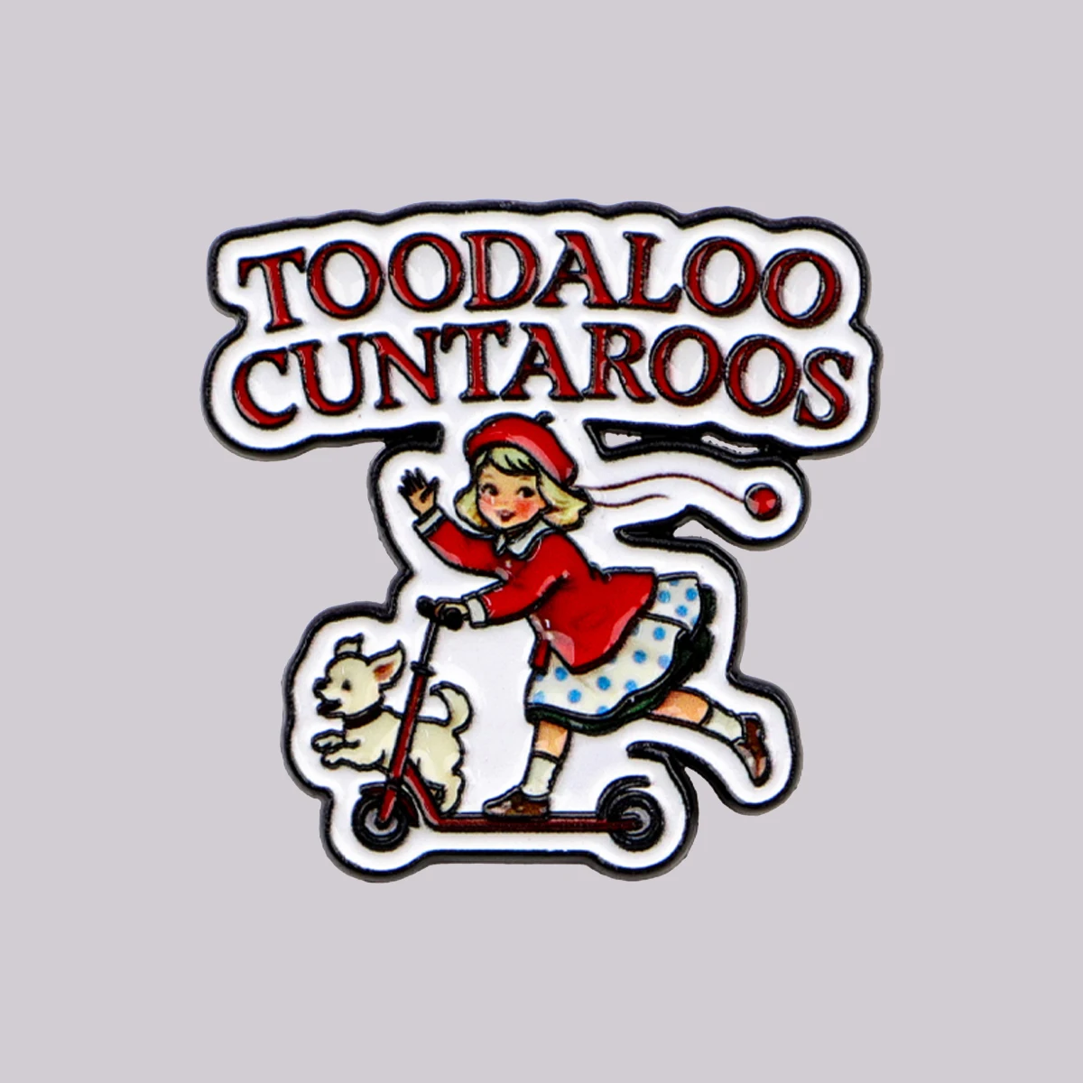 Toodaloo Enamel Pin Cute Girl & Dog Brooch Pines Lapel Pins Badge on Backpack Clothing Accessories Fashion Jewelry Friends Gifts