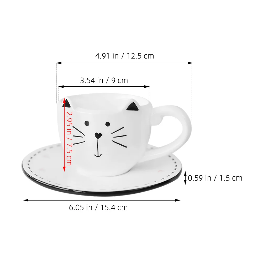 

1Set Ceramic Mug Set Adorable Cat Design Safe Perfect for Coffee Tea Breakfast Ceramic Coffee Mug Home Beverage Cup