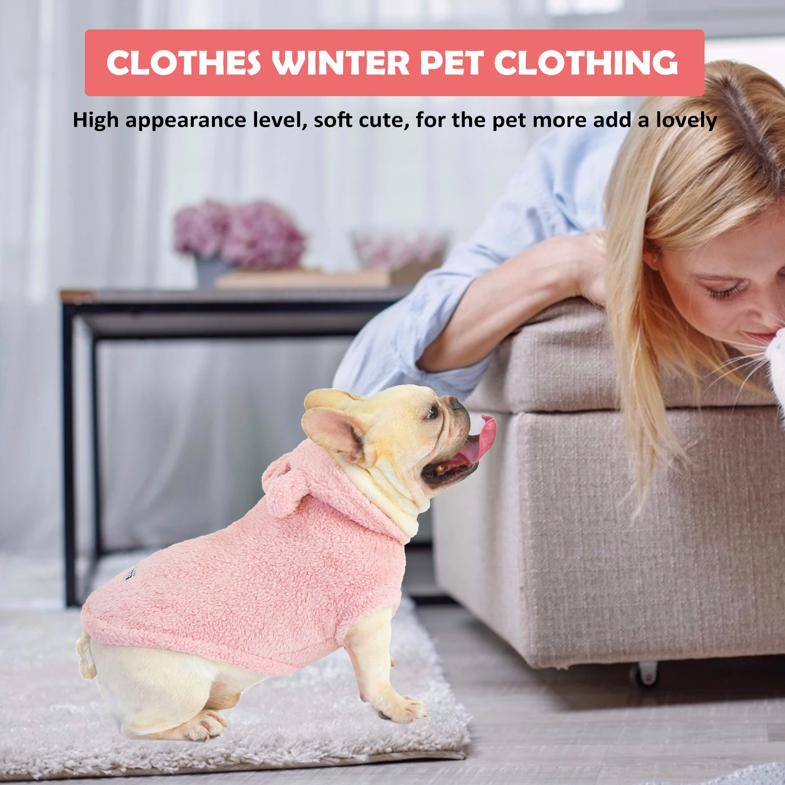 

Winter Dog Clothes Bear Ears Pet Apparel Hoodie Sweaters No Sleeve Dachshund Medium Breed Warm Wear Outdoor Photos Christmas
