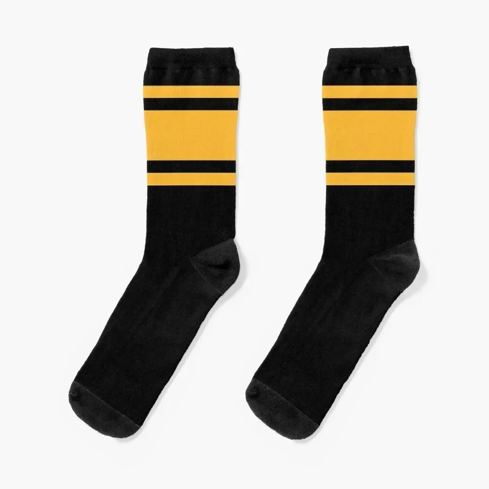 

Black & Yellow Power Stripe Socks colored New year's Sports gift Male Socks Women's